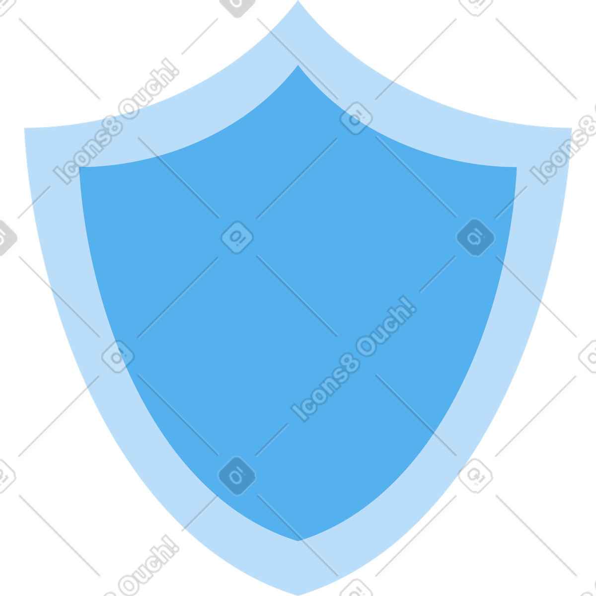 Illustration Bouclier bleu dans le style Boba à télécharger aux formats PNG, SVG