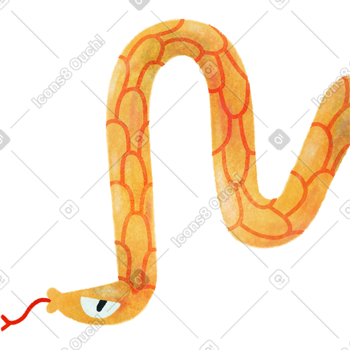 Snake illustration in Jungle style download in PNG, SVG
