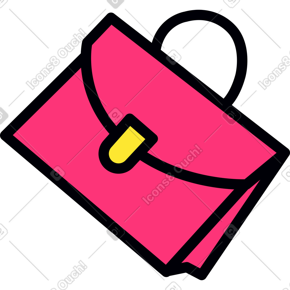 下载 Droll 风格的 粉色皮革公文包 插画，支持 PNG、SVG 格式