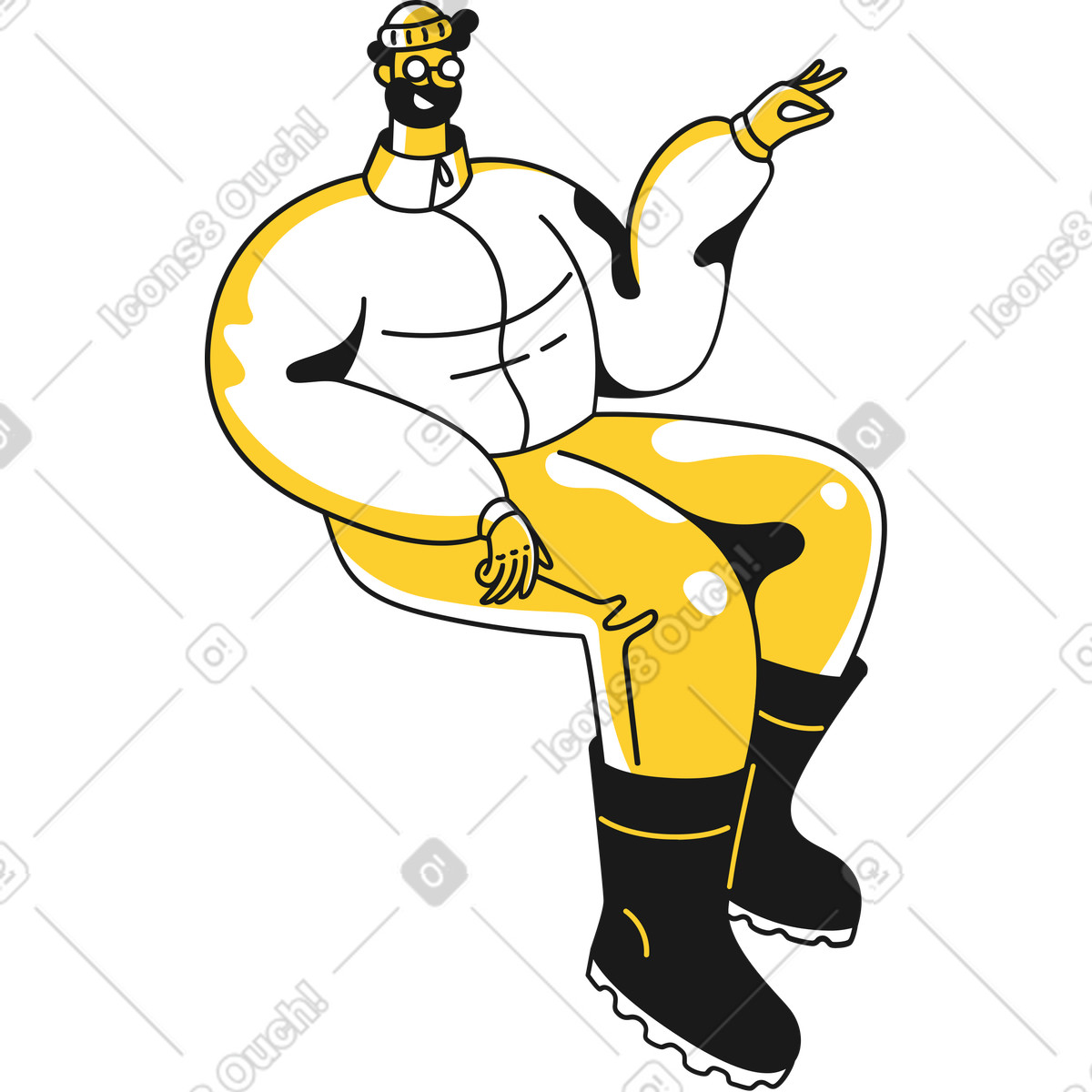 Ilustração de Homem sentado em no estilo Taxi para baixar em PNG, SVG