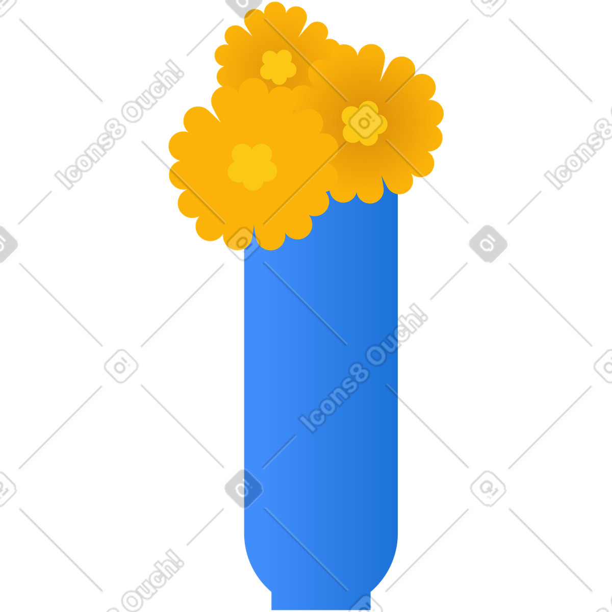 Fiori gialli in vaso illustrazione stile Clip scarica PNG, SVG