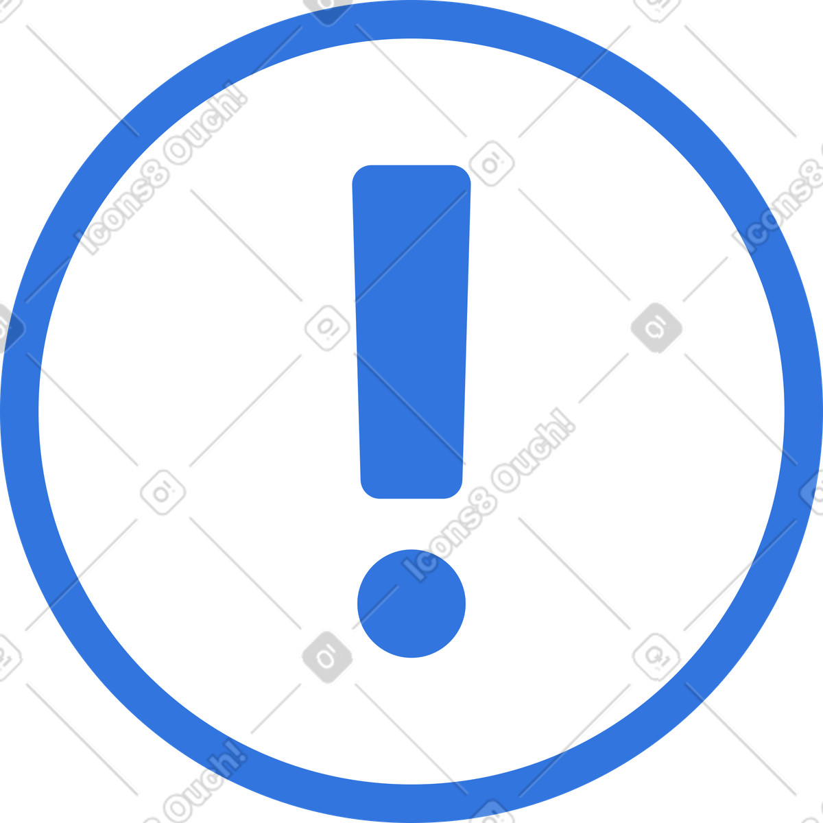 Exclamation sign in circle illustration in Sky style download in PNG, SVG