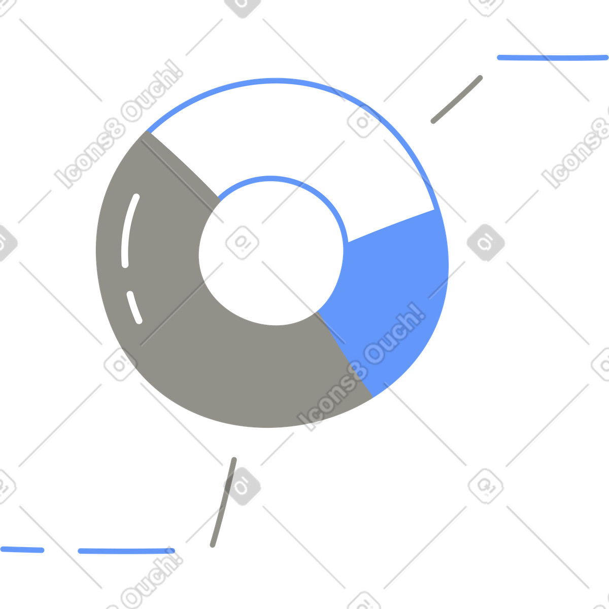 Ilustración Gráfico de donas en estilo Plain a descargar en PNG y SVG