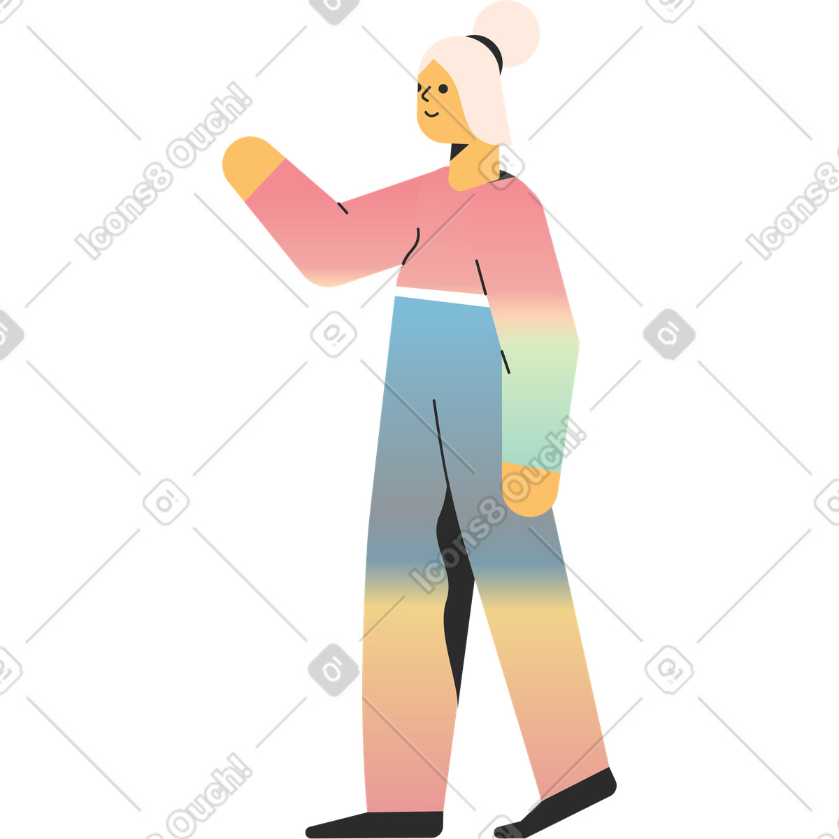 Ilustração de Menina em no estilo Marginalia para baixar em PNG, SVG