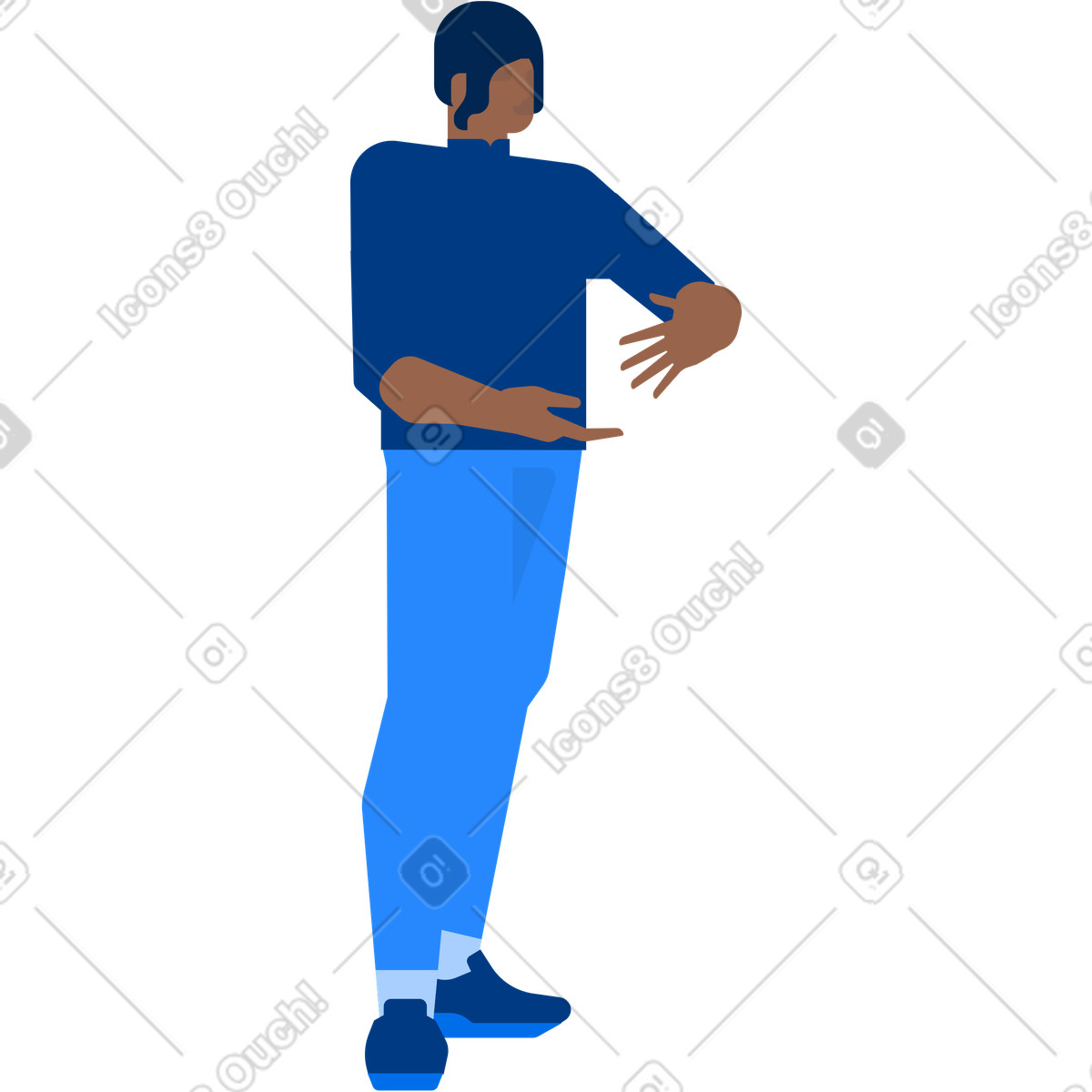 Man holding smth illustration in Urban style download in PNG, SVG