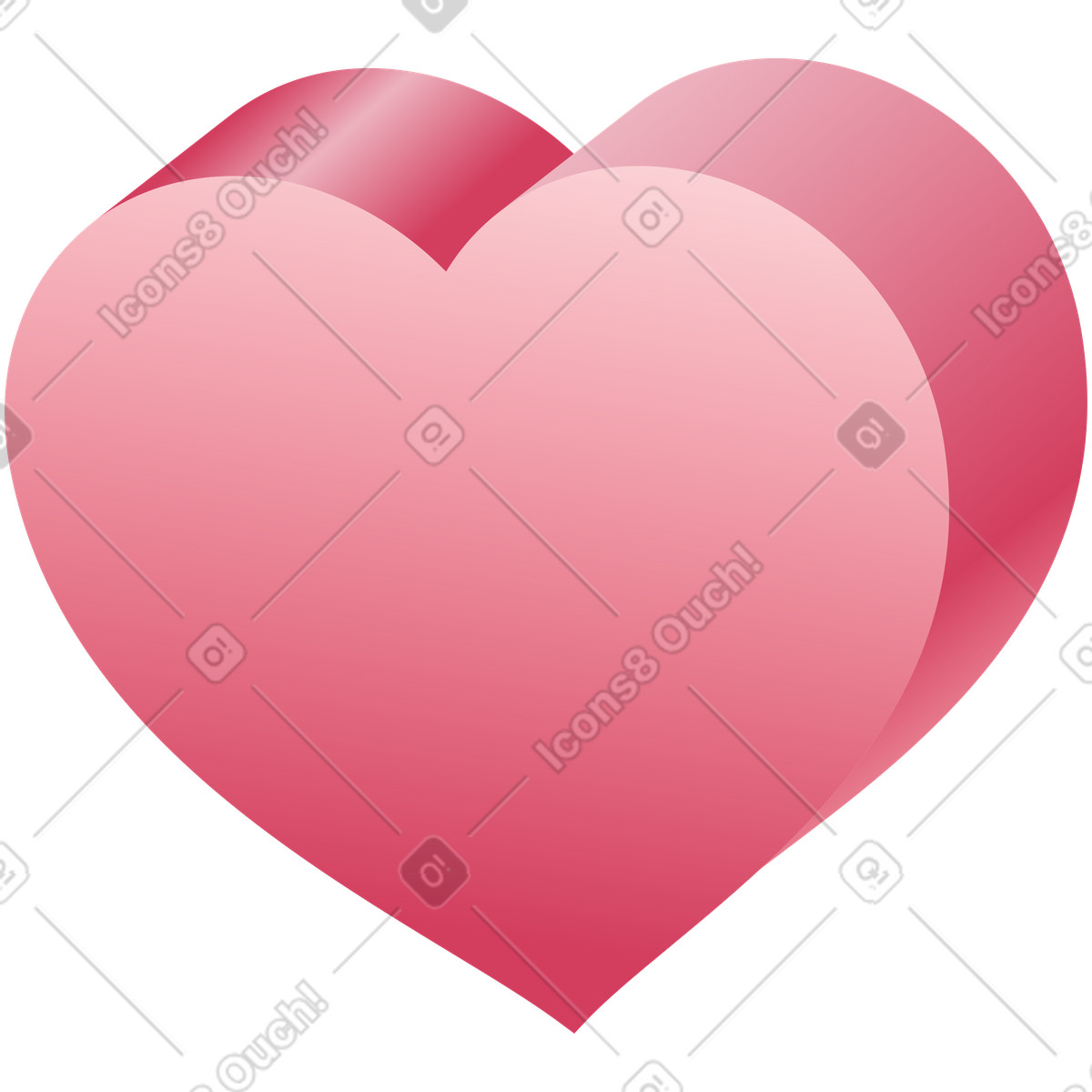 Icona del grande cuore illustrazione in stile Colors scarica in PNG, SVG