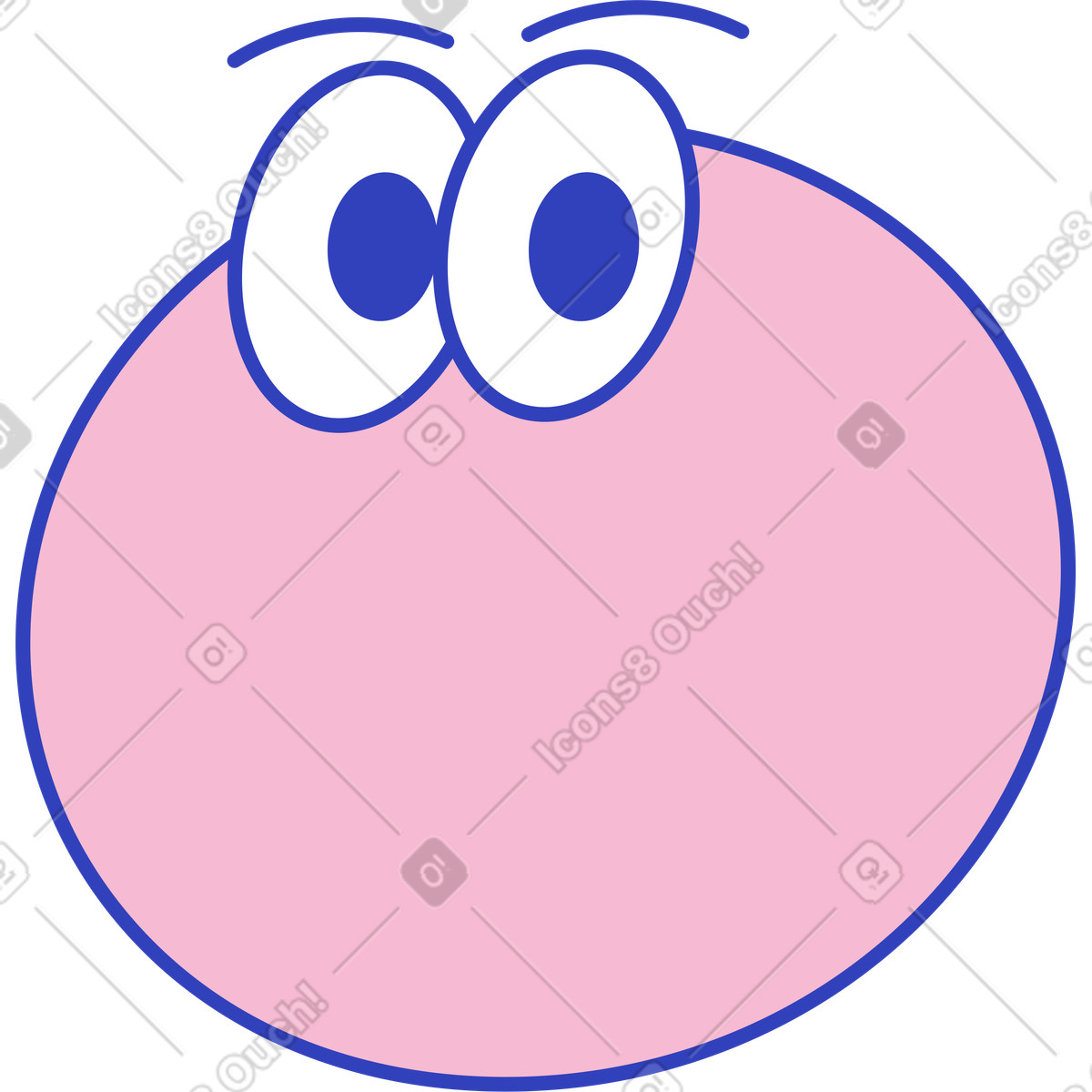 Watchful pink character illustration in Eyeful style download in PNG, SVG