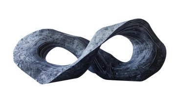 An abstract infinity loop sculpture - Biomorphic style illustration