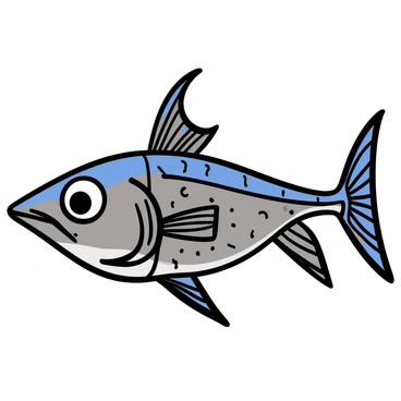 Close-up of a barracuda with big eyes, showcasing its sharp, pointed teeth prominently. The fish's body is covered in shimmering scales that reflect light in shades of silver and blue. The textures of the scales are intricately detailed, highlighting their smoothness and brilliance. The barracuda's fierce expression and distinctive elongated shape are emphasized, creating an engaging and dynamic representation of this predatory fish.