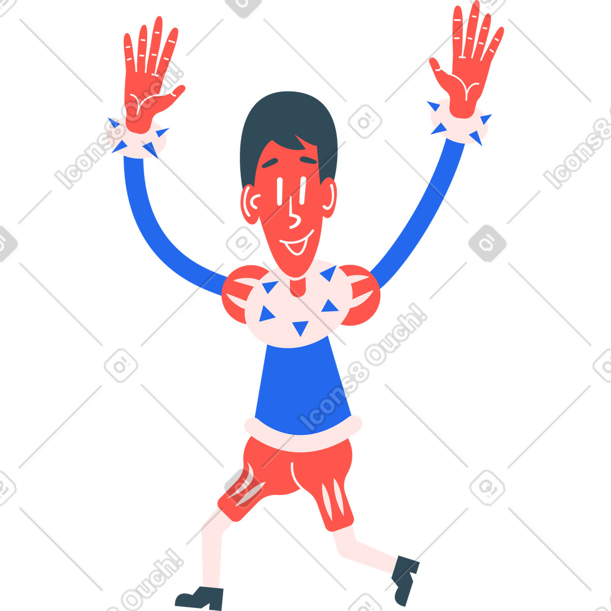 Ilustración Niño saltando en estilo Kingdom a descargar en PNG y SVG