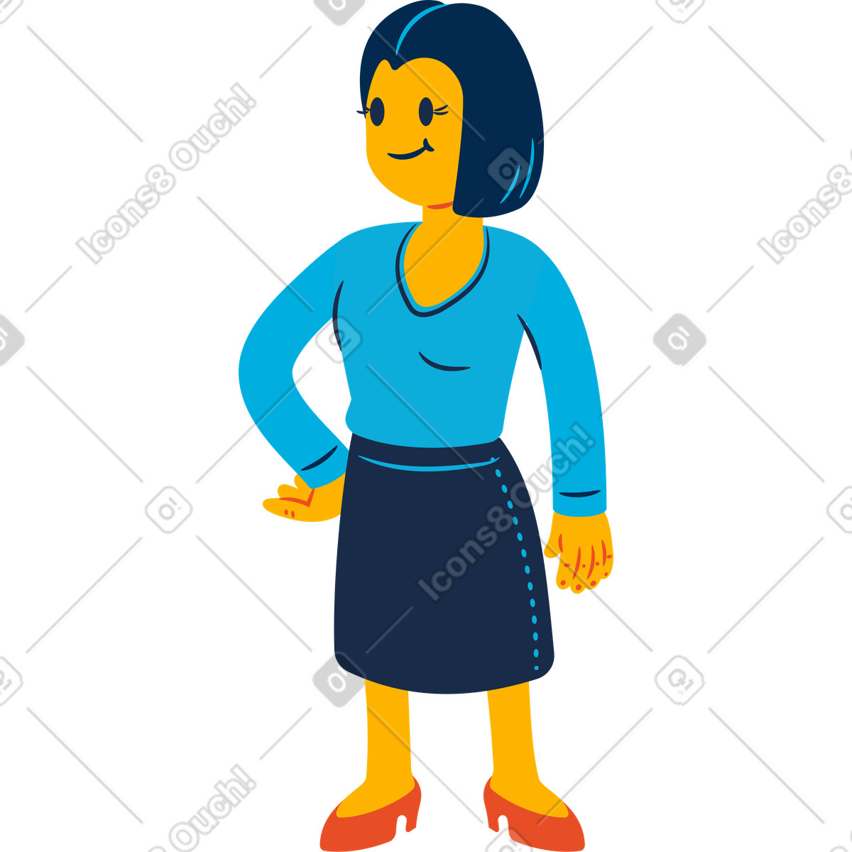 Ilustración Mujer segura en estilo Flame a descargar en PNG y SVG