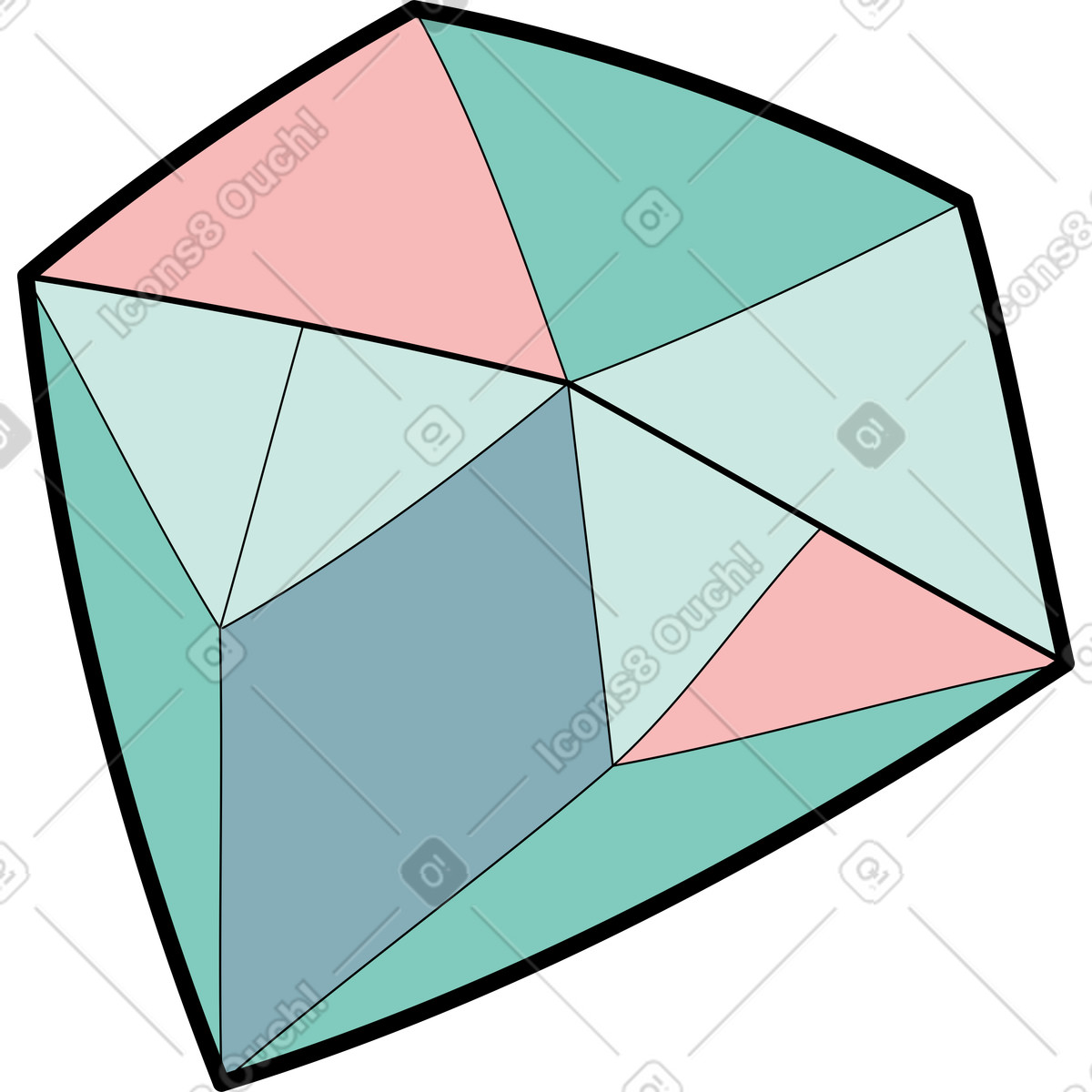 Juwel-Illustration im Surr-Stil als Download in PNG, SVG
