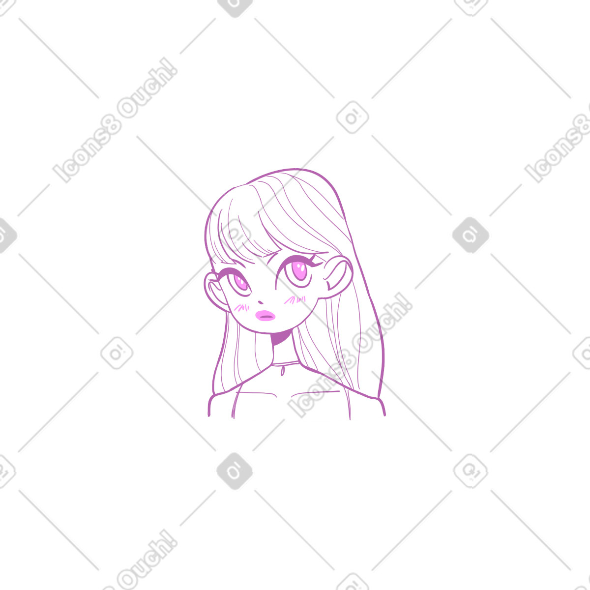 Ilustración Cabeza de mujer en estilo Experimental a descargar en PNG y SVG