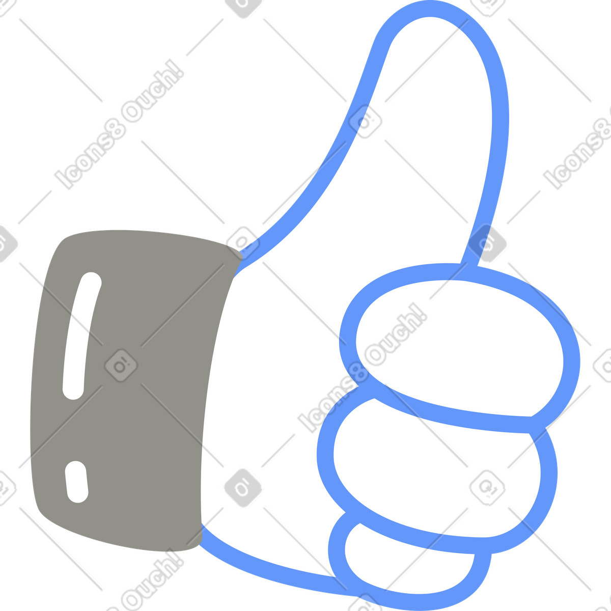 Pollice su illustrazione in stile Plain scarica in PNG, SVG