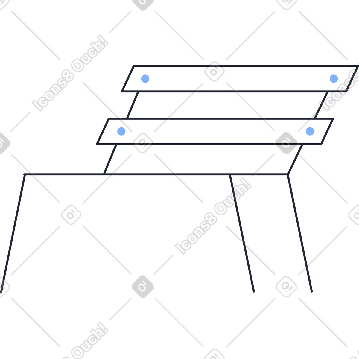 Ilustração de Banco branco em no estilo Pablita para baixar em PNG, SVG