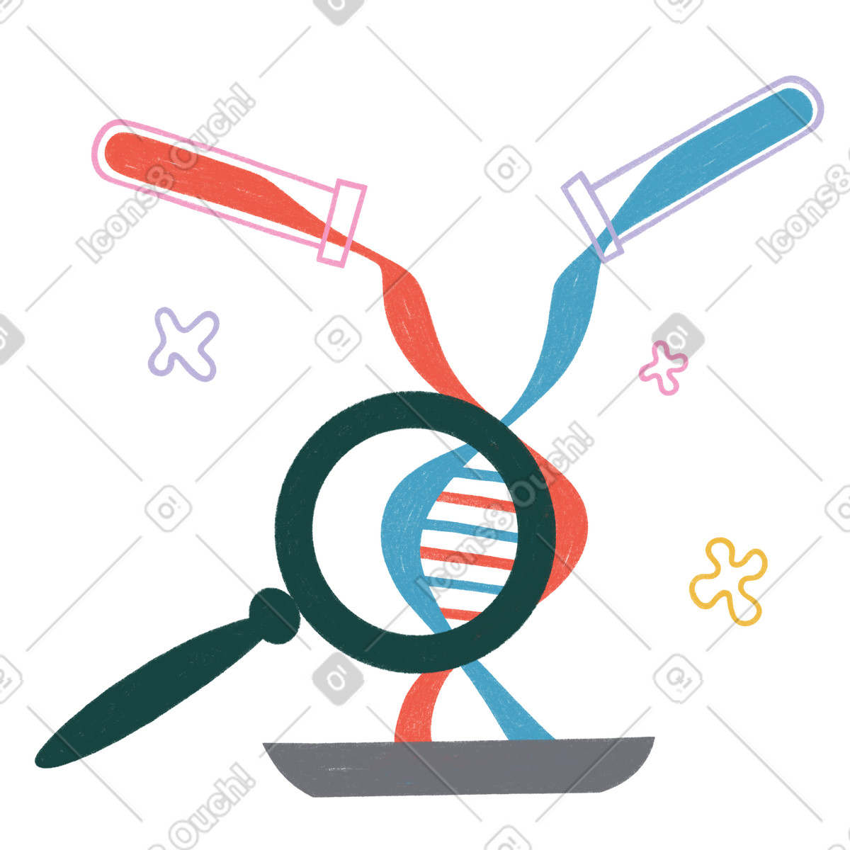 下载 Tutti 风格的 遗传学和dna研究 插画，支持 PNG、SVG 格式