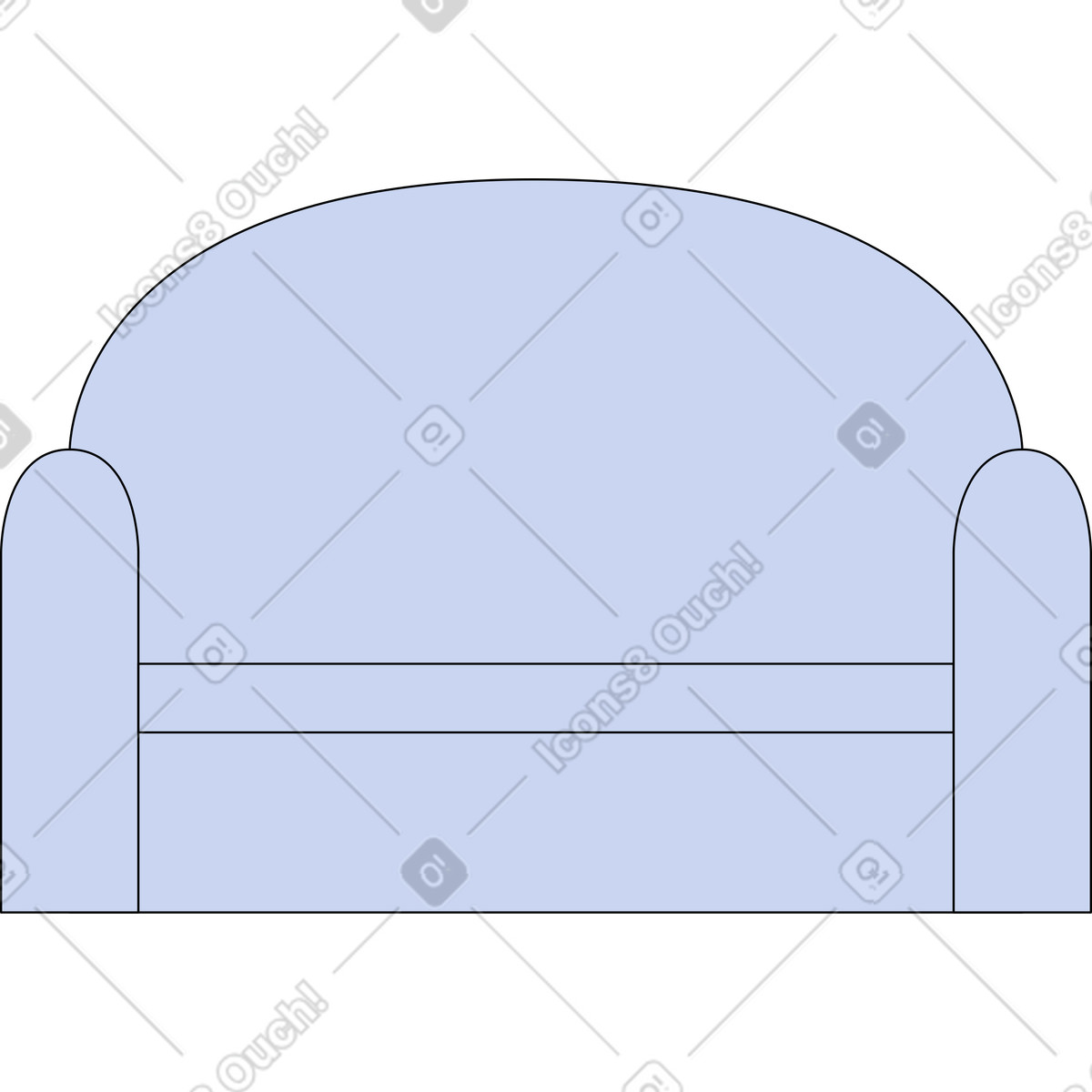 Ilustración Lilac soft sofa en estilo Bloom a descargar en PNG y SVG