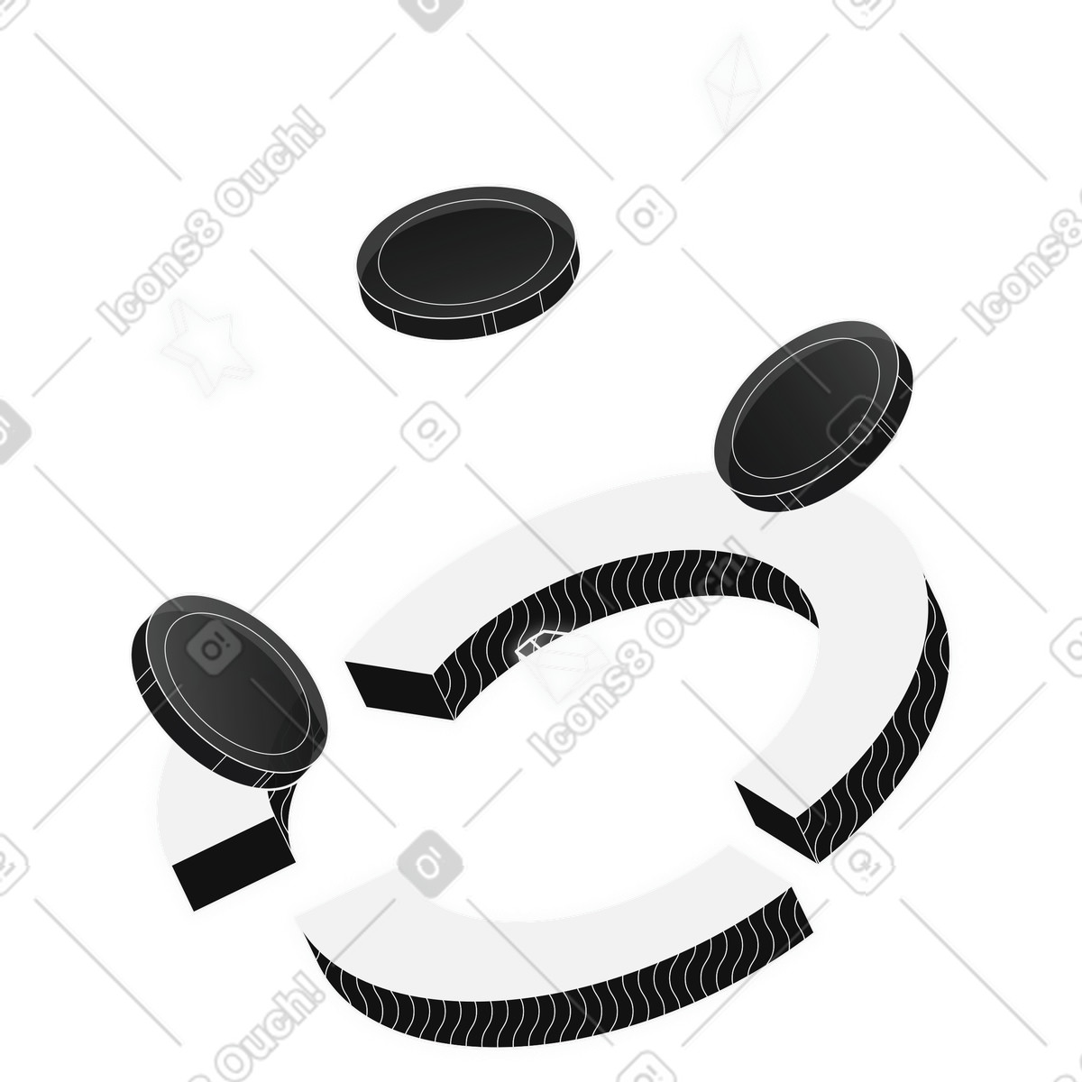 3d ring chart with floating coins, budget and expense breakdown, finance asset allocation illustration in Inverse style download in PNG, SVG