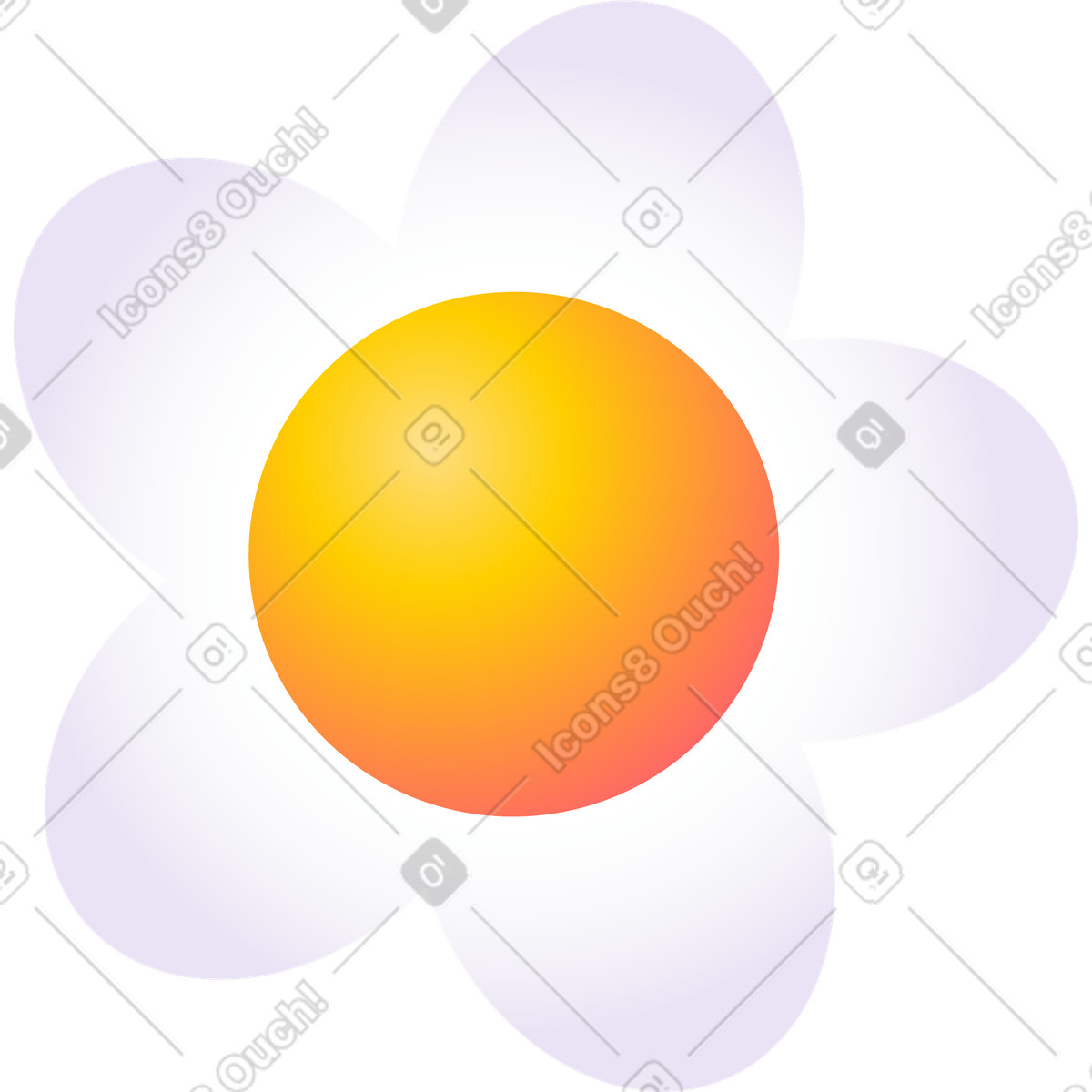 Ilustración Flor blanca en estilo Puffy a descargar en PNG y SVG
