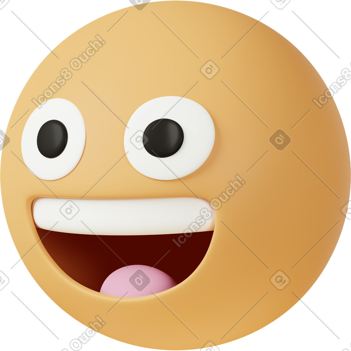 3D Casual life 스타일의 Three quarter view of grinning face 일러스트레이션 PNG, SVG 다운로드