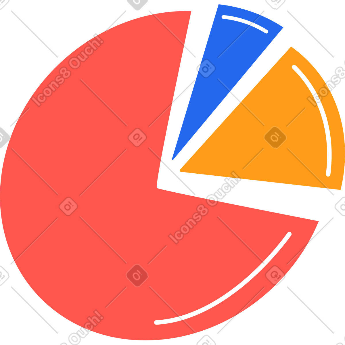 Pie chart animated illustration in Kingdom style download in GIF, Lottie (JSON), AE