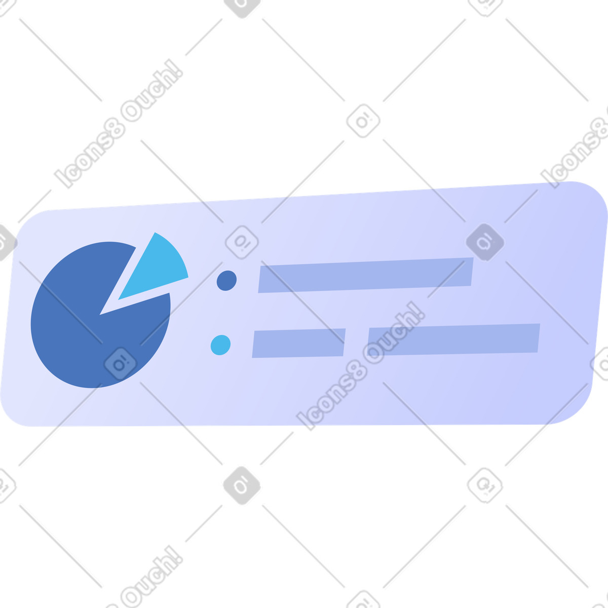 Frame with pie chart and text illustration in Quantum style download in PNG, SVG