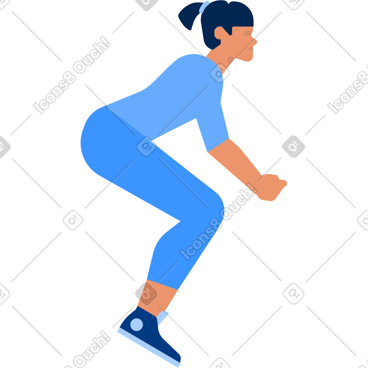 Girl illustration clipart image in PNG SVG GIF showcasing a cheerful character