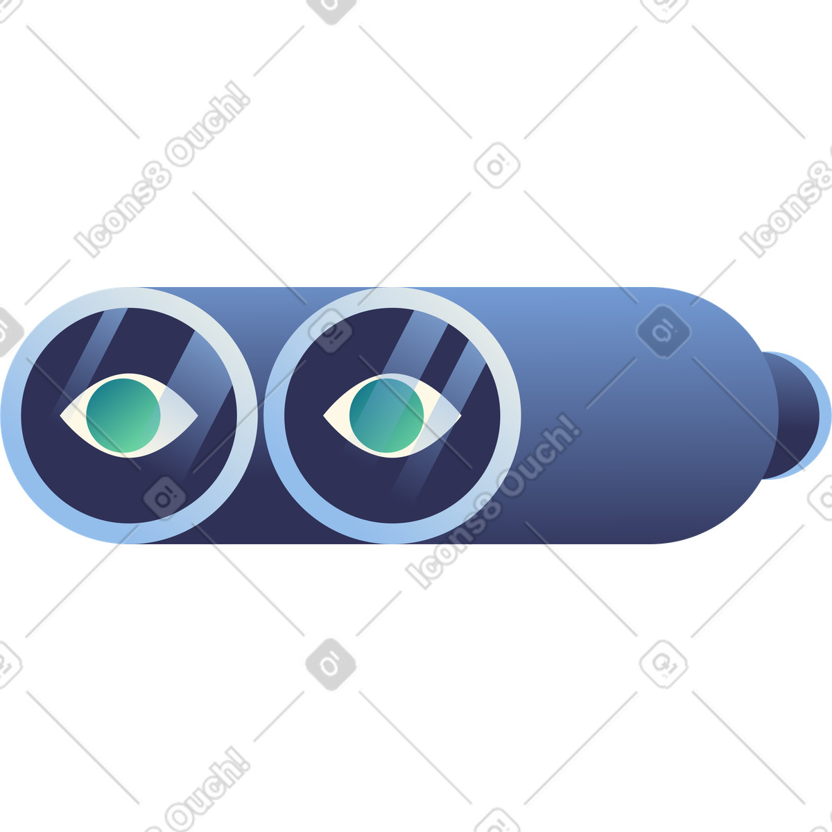 Binoculars with eyes illustration in Beam style download in PNG, SVG
