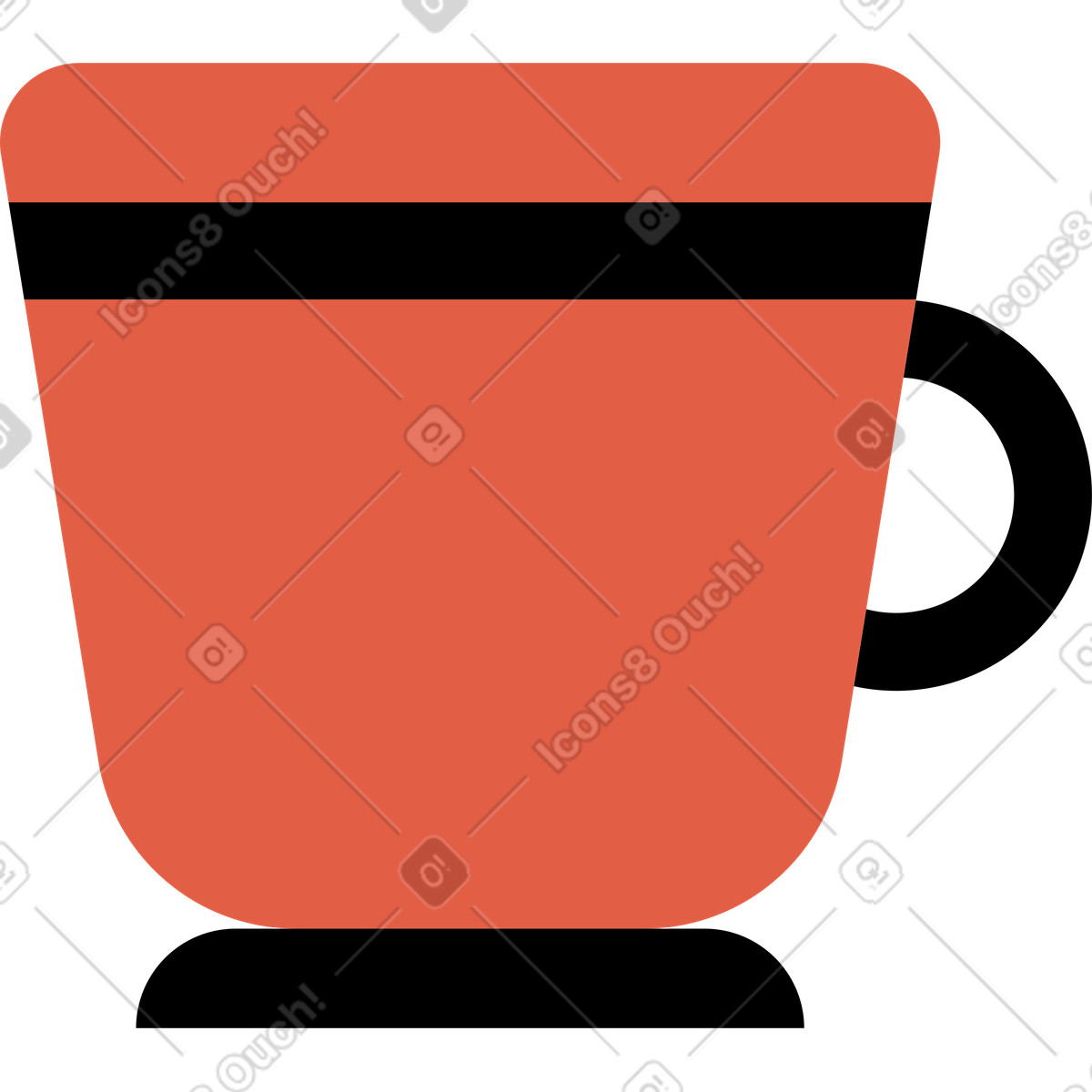 Ilustração de Caneca com alça em no estilo Flat para baixar em PNG, SVG