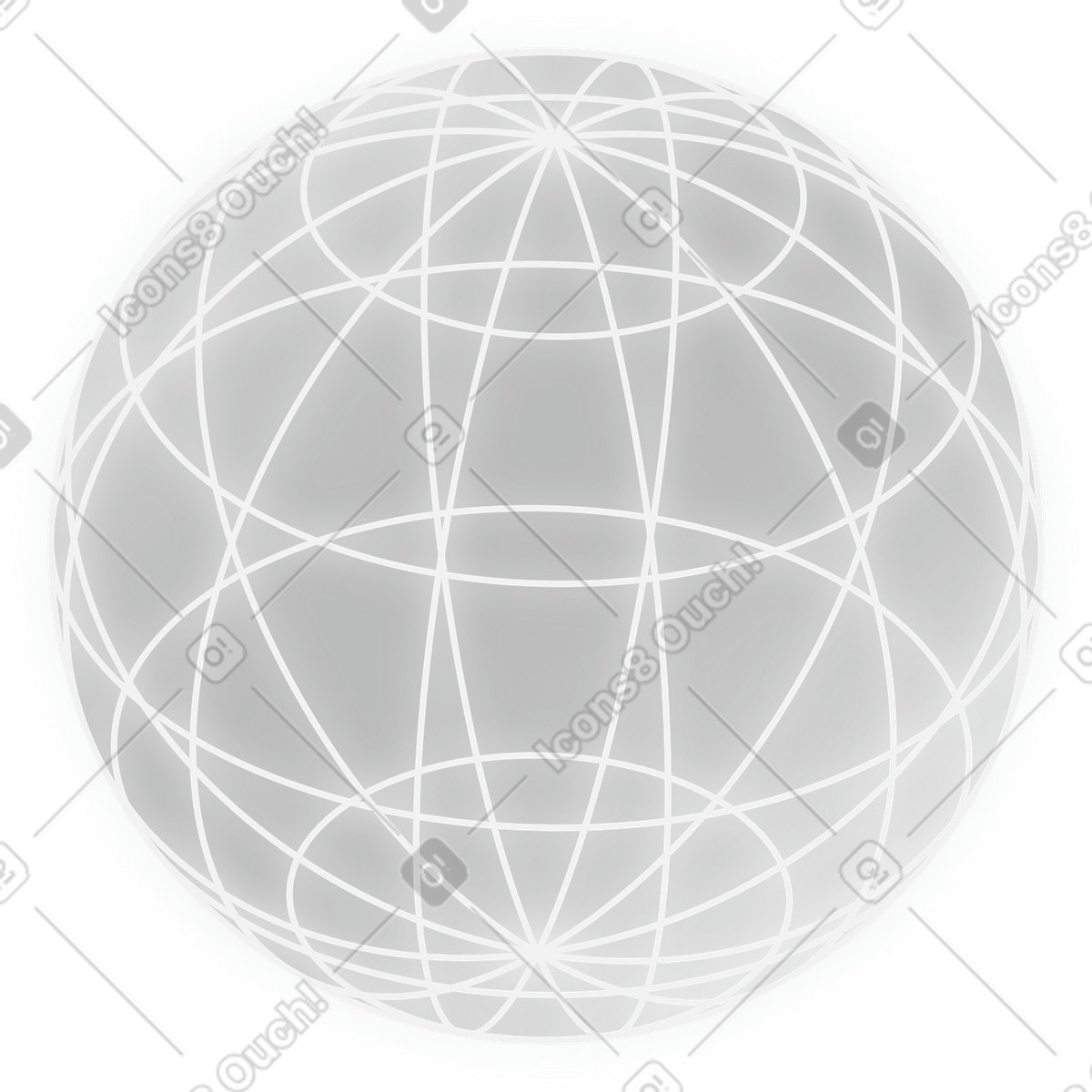 Sfera wireframe illustrazione in stile Inverse scarica in PNG, SVG