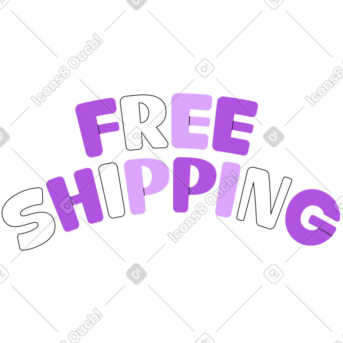 Ilustración Texto de envío gratis letras en estilo Grapy a descargar en PNG y SVG