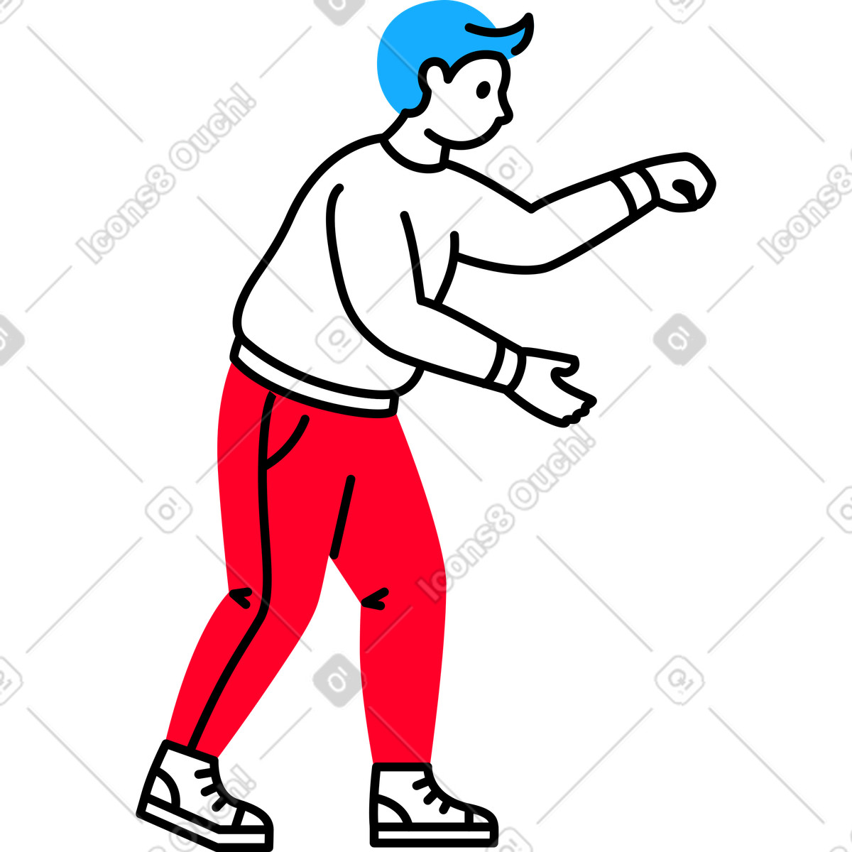 下载 Transistor 风格的 掀开盖子的男人 插画，支持 PNG、SVG 格式
