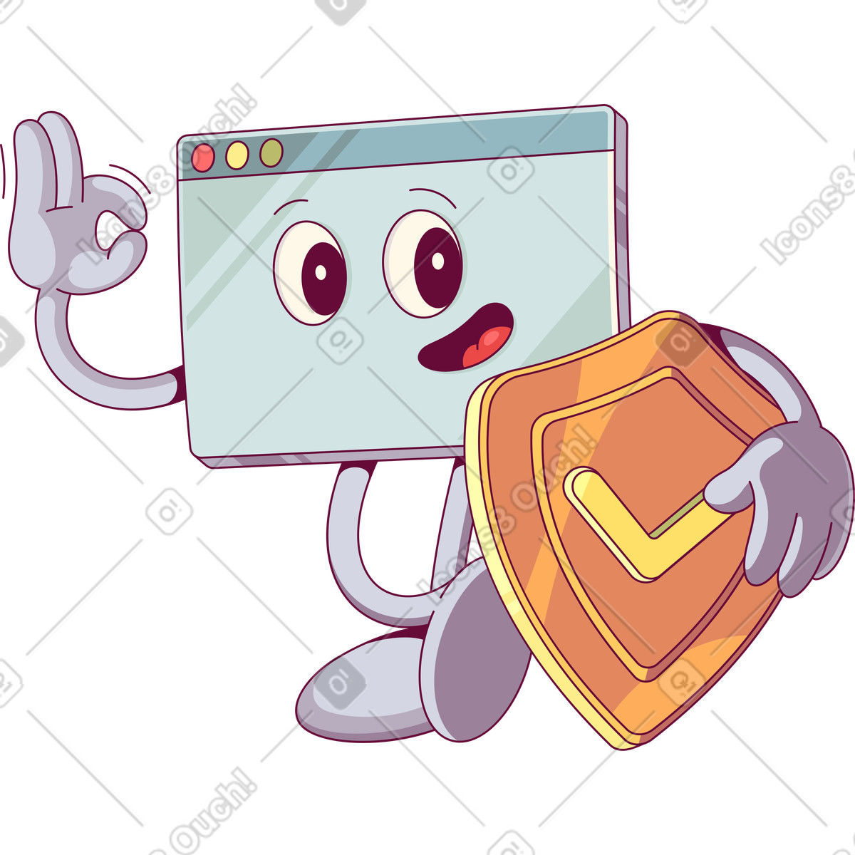 Ilustração de Escudo do navegador em no estilo Handy para baixar em PNG, SVG