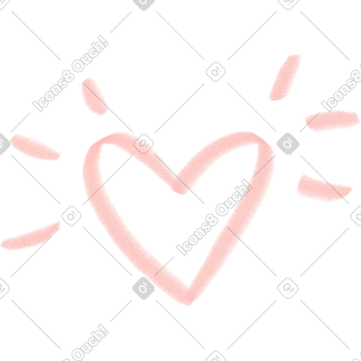 Illustration Pink heart with lines dans le style Doodle à télécharger aux formats PNG, SVG