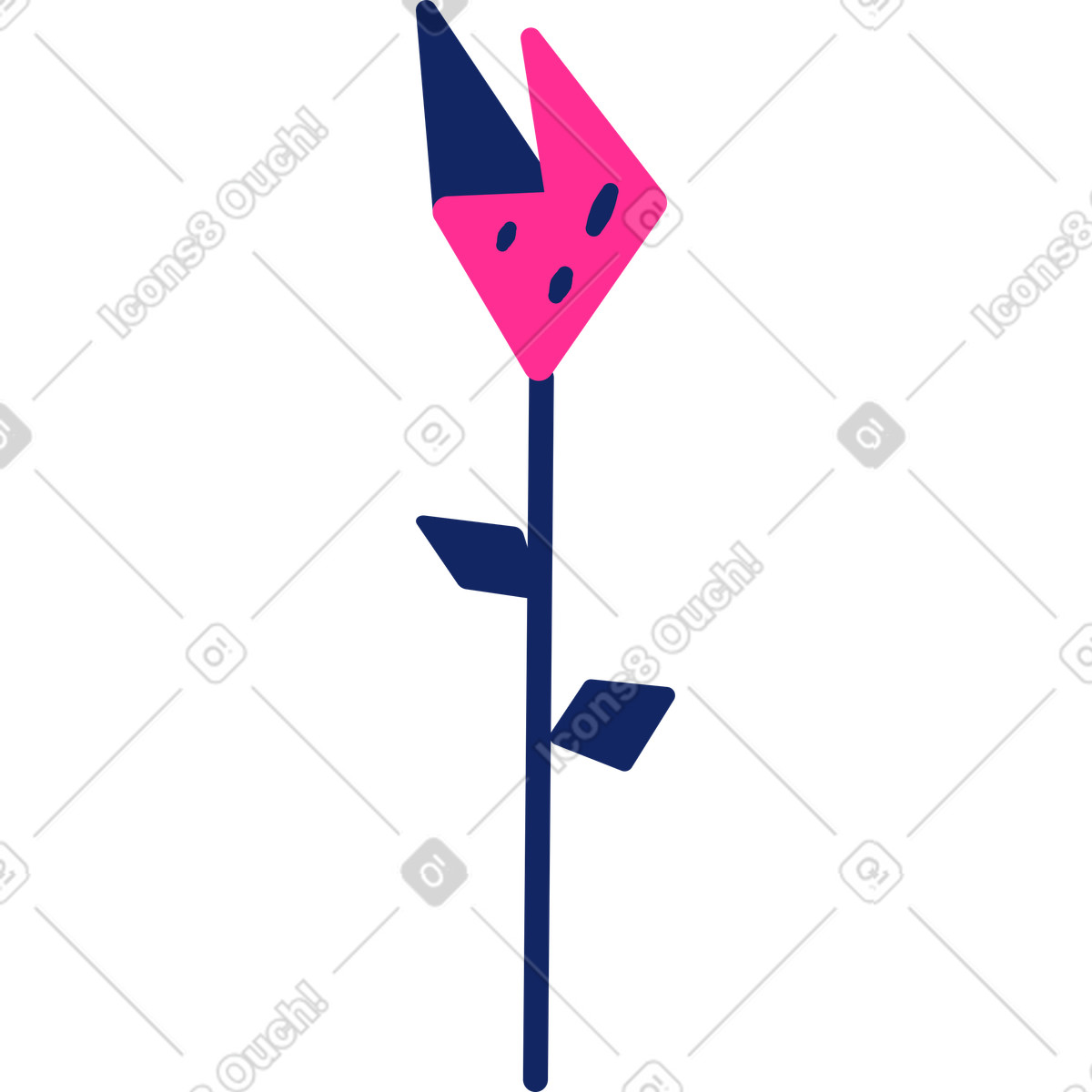 Blume-Illustration im Cyborg-Stil als Download in PNG, SVG