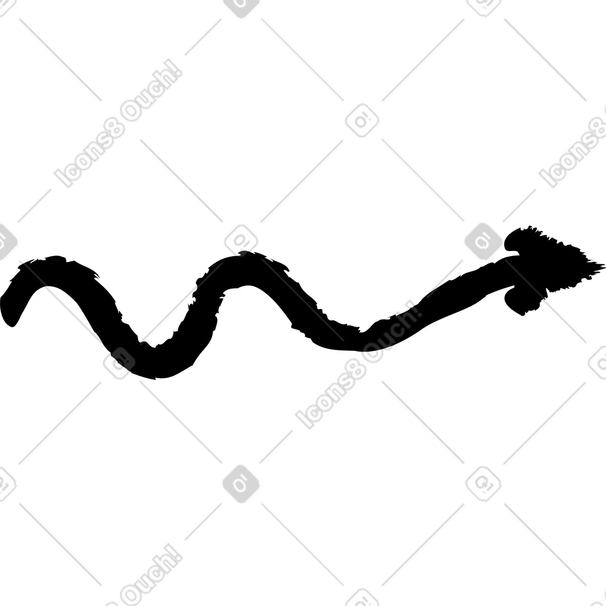 Charcoal wave arrow illustration in Twirl style download in PNG, SVG