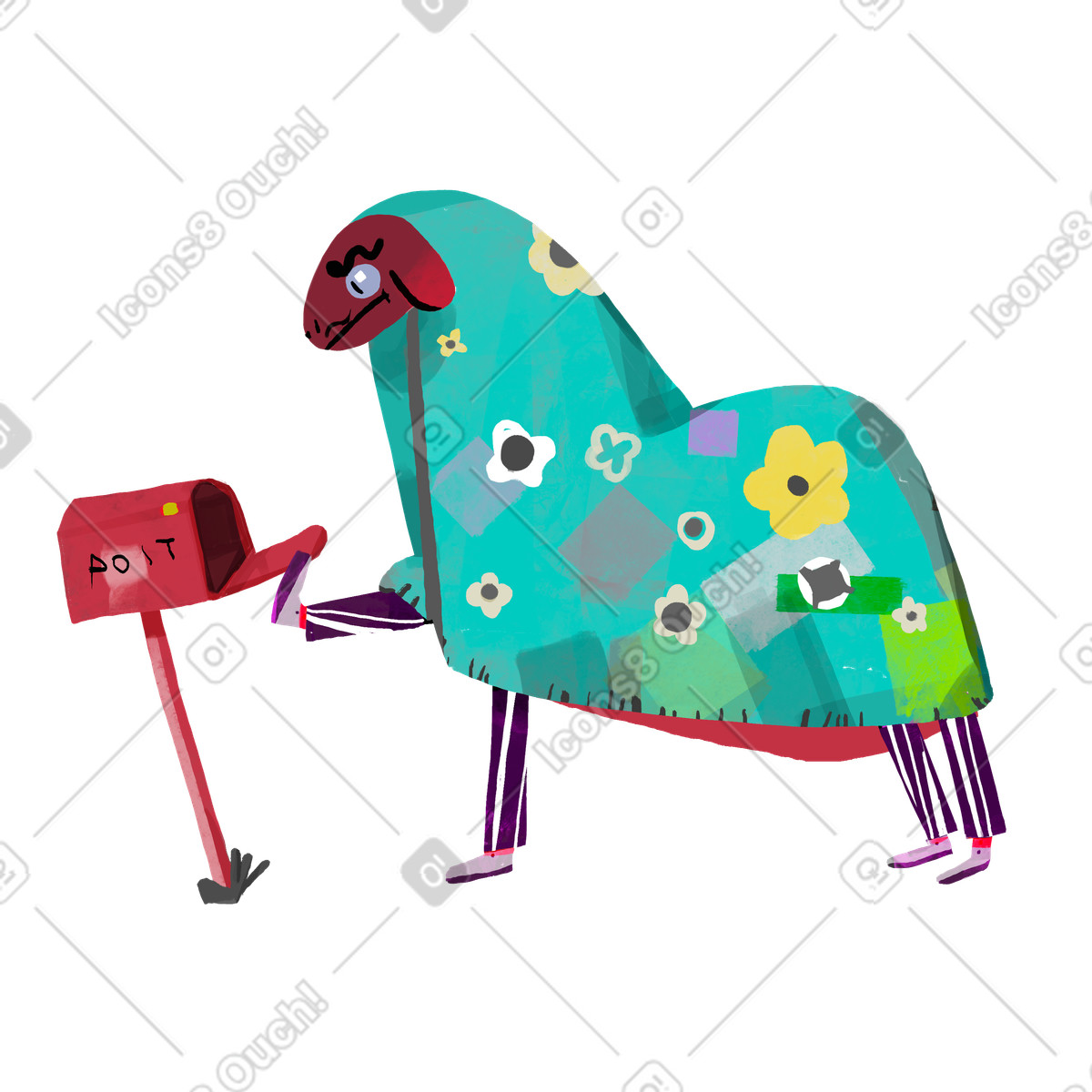 No messages illustration featuring an empty mailbox clipart graphic in PNG and SVG