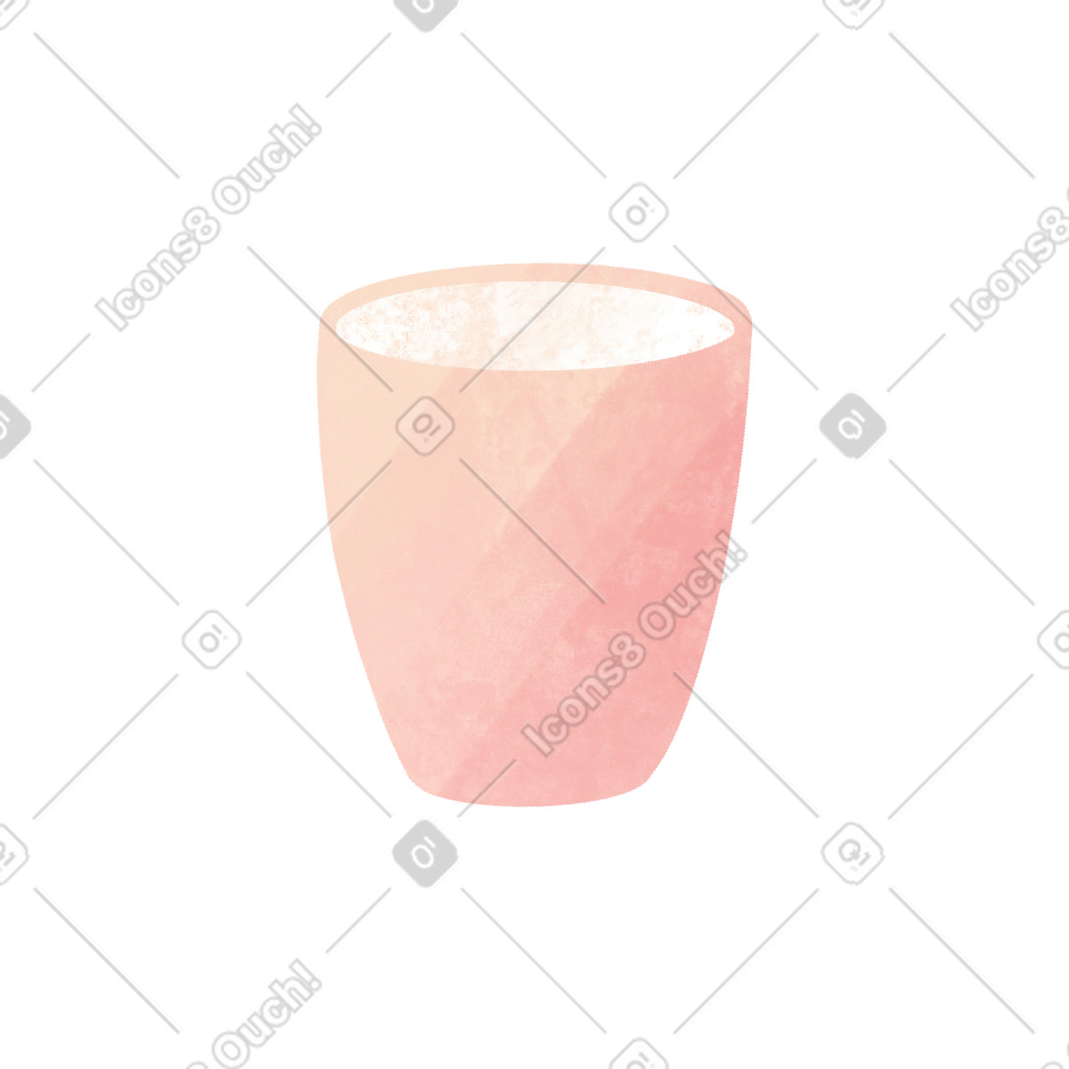 Beige tea mug illustration in Bonbon style download in PNG, SVG