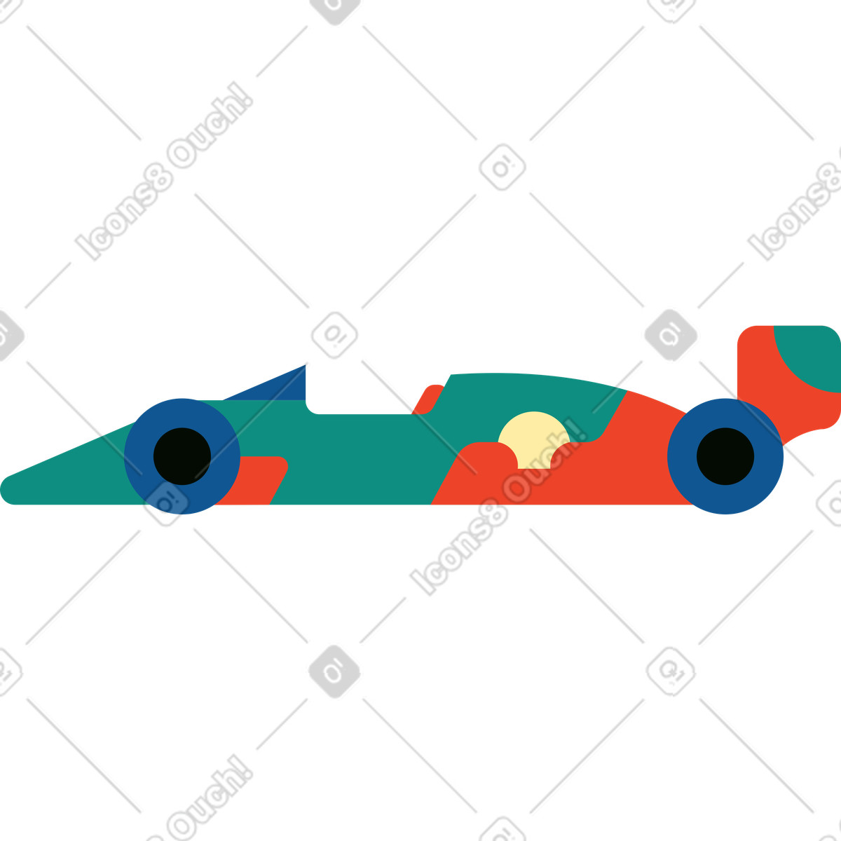 Racing car illustration in Polar style download in PNG, SVG