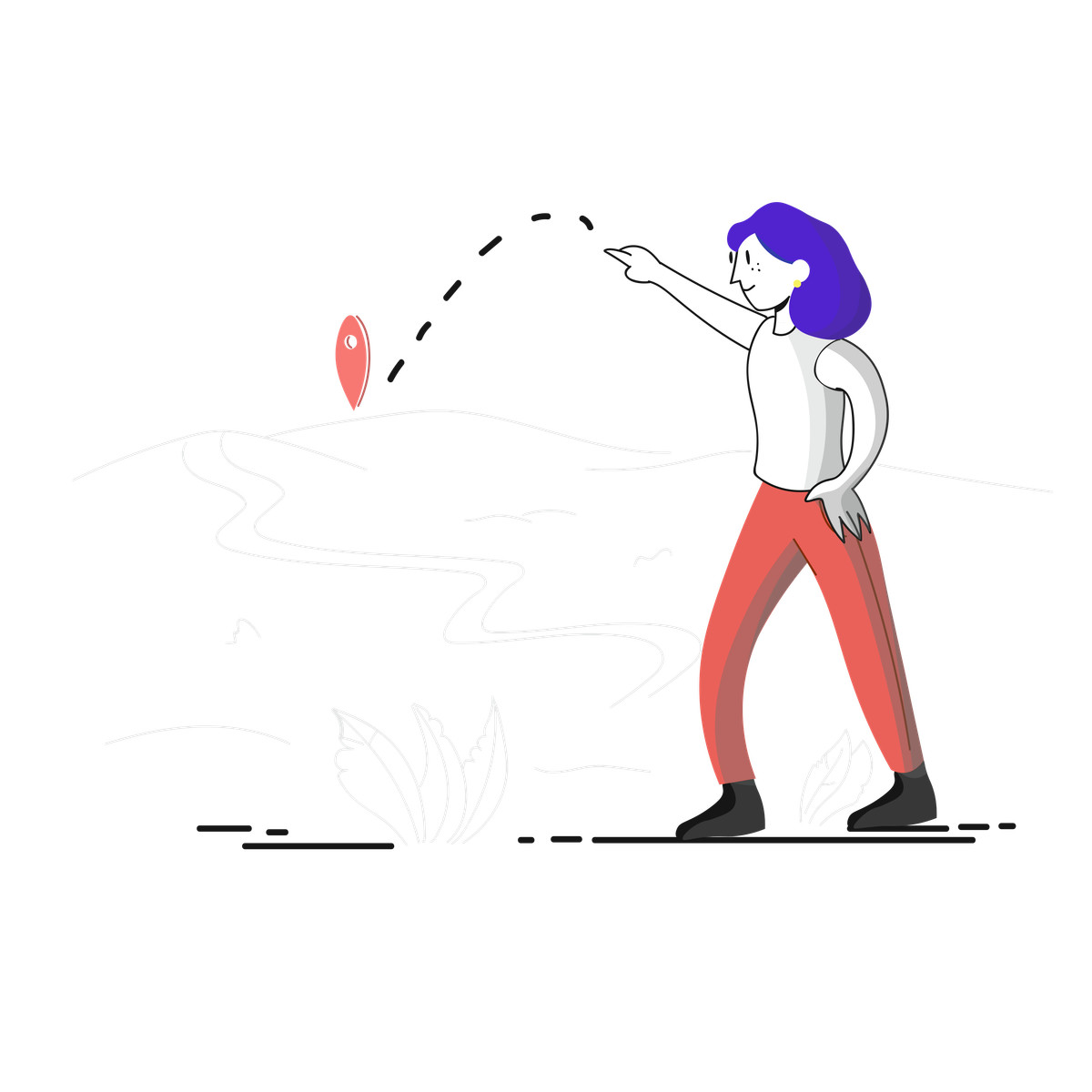 Choosing journey route, adventure planning and decision-making illustration in Pixeltrue style download in PNG, SVG