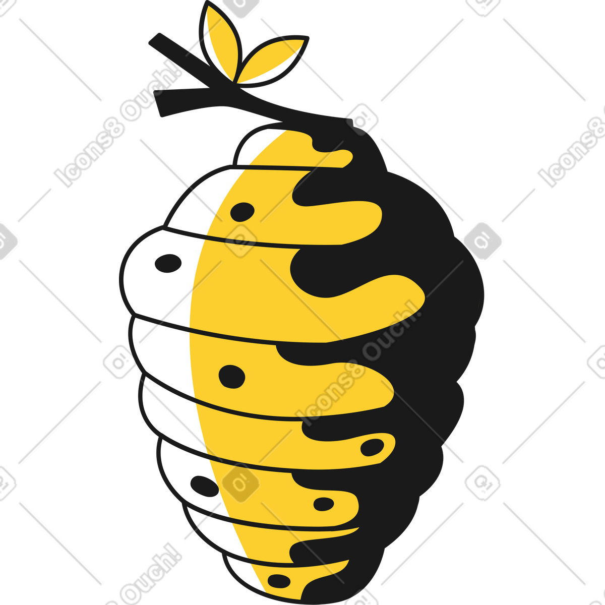 Beehive illustration featuring bees clipart in vibrant graphic design