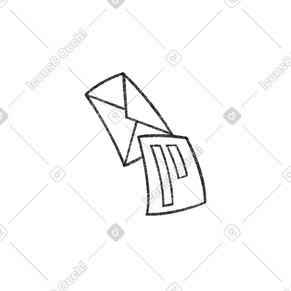 Ilustración Envelope with a letter en estilo Bonbon Line descargar en PNG y SVG