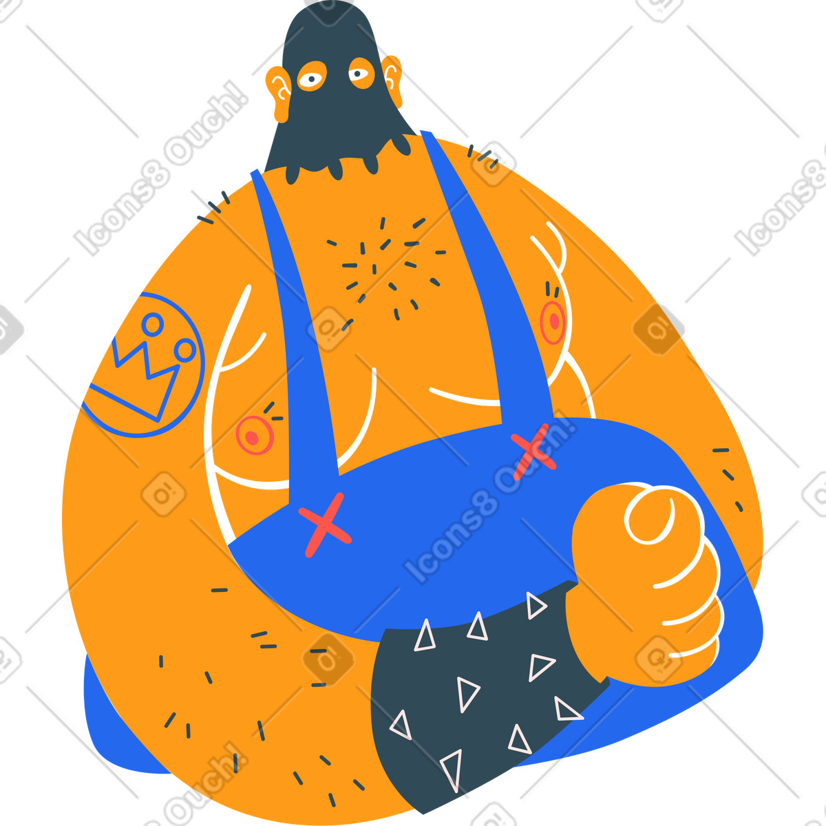 Metzger-Illustration im Kingdom-Stil als Download in PNG, SVG