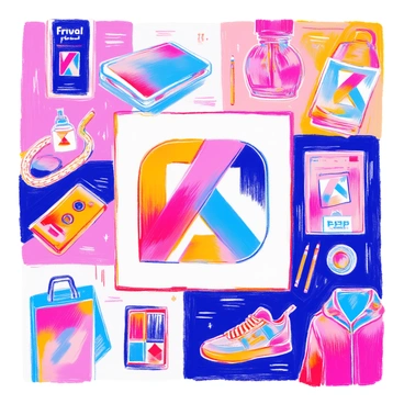 A collaborative campaign is showcased with two distinct brand logos, each representing their unique identity, creatively merged in the center. To the left, items related to the first brand, such as a sleek electronic gadget, vibrant packaging, and promotional banners, are arranged. To the right, products from the second brand are displayed, including stylish apparel, accessories, and eye-catching visuals. Background elements include a subtle gradient that blends colors associated with both brands, enhancing the fusion of identities. The overall scene conveys a sense of partnership and innovation.