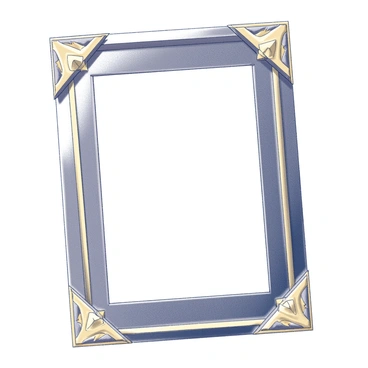 A decorative frame designed in an art deco style. The frame features bold geometric patterns and intricate detailing. It showcases ornate corners with elaborate designs and includes accents that mimic a luxurious gold finish. The overall shape of the frame is rectangular with sharp edges and a polished look, emphasizing its elegance and sophistication.