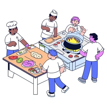 A busy kitchen scene with chefs preparing naan and other dishes with enthusiasm.