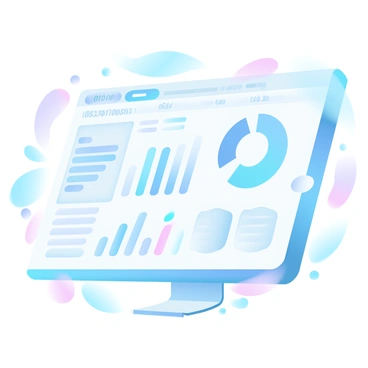 A large digital dashboard is prominently displayed, showcasing colorful graphs and charts that represent quota achievements in real time. The dashboard is filled with bright, gradient pastel colors, creating a vibrant atmosphere. Various sections highlight key performance indicators, with numbers dynamically updating. A sleek, modern interface is showcased, with touch-responsive elements and glowing icons. The background includes abstract shapes that enhance the tech-oriented feel of the environment.