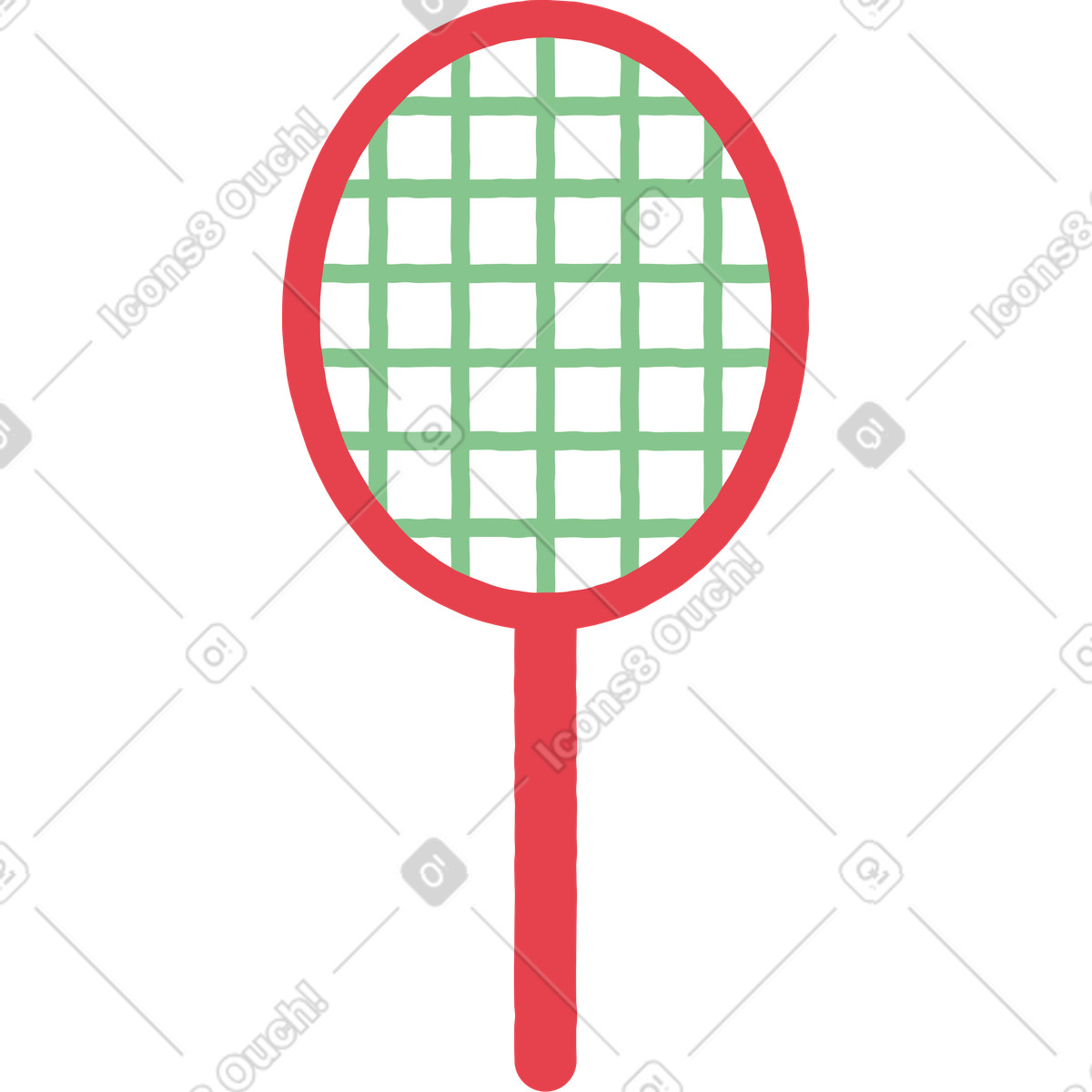 Tennis racquet illustration in Stripy style download in PNG, SVG