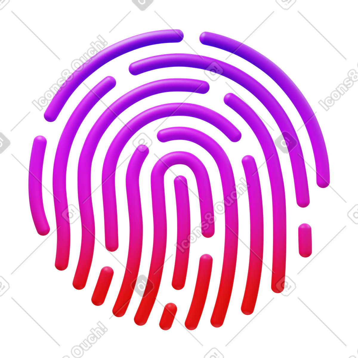Touch id illustrazione in stile 3D Fluency scarica in PNG, SVG