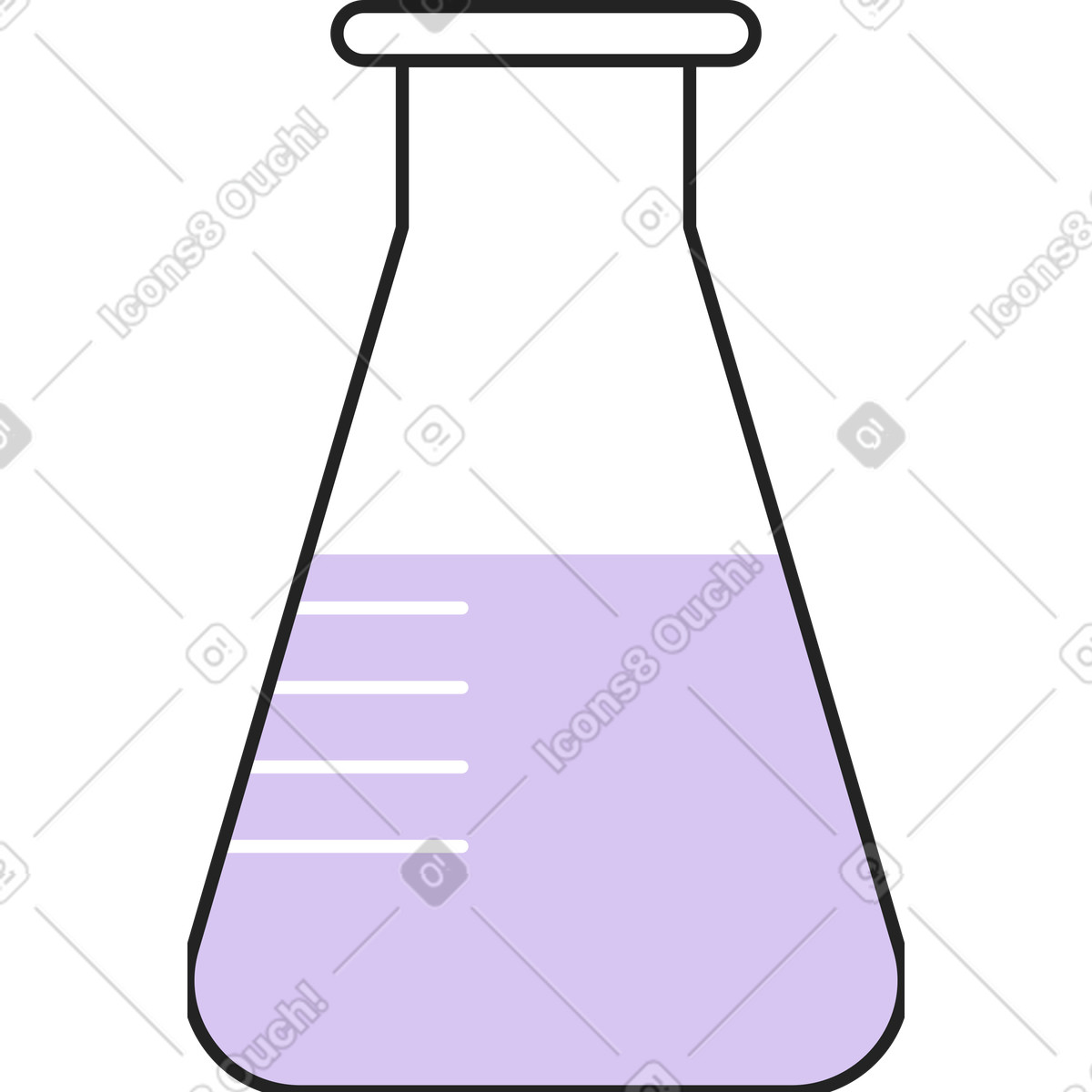 Illustration Flacon avec liquide pour la science dans le style Sammy Line à télécharger aux formats PNG, SVG